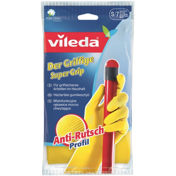 Ձեռնոցներ տնտեսական Vileda Super Grip, 1 զույգ, չափ S