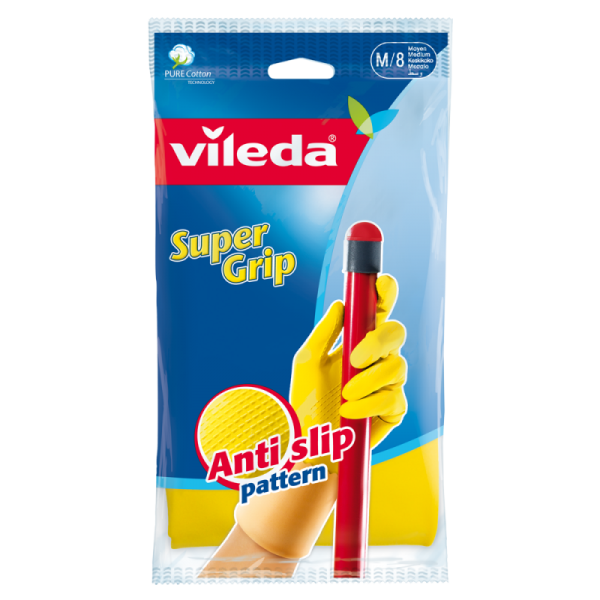Ձեռնոցներ տնտեսական Vileda Super Grip, 1 զույգ, չափ M