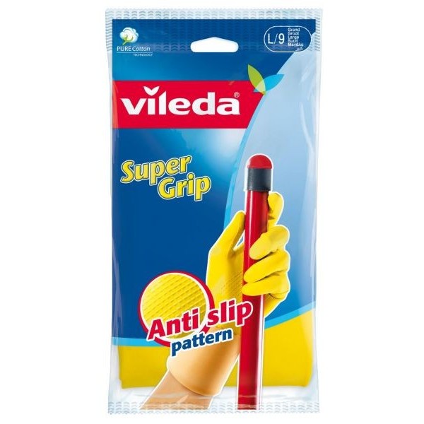 Ձեռնոցներ տնտեսական Vileda Super Grip, 1 զույգ, չափ L