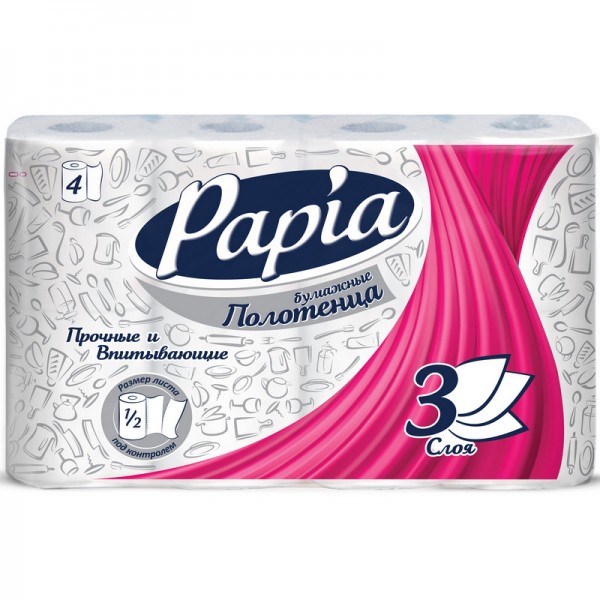 Թղթյա սրբիչ Papia 4 հատ